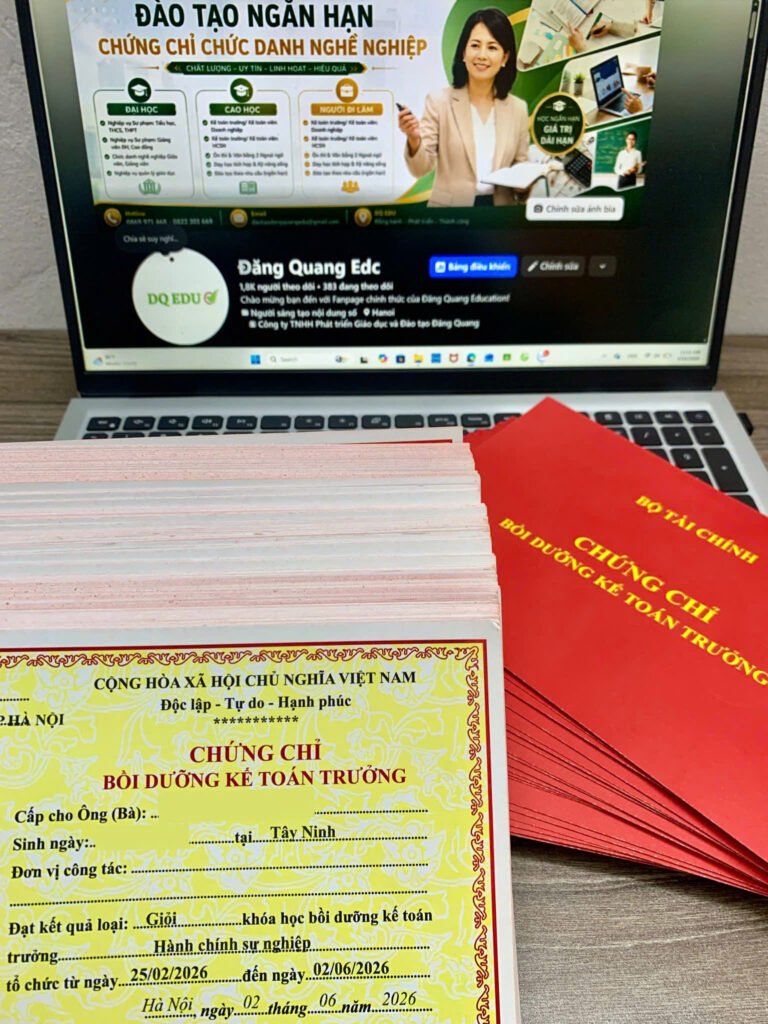 Chứng chỉ - Chứng chỉ Kế toán trưởng đơn vị hành chính sự nghiệp