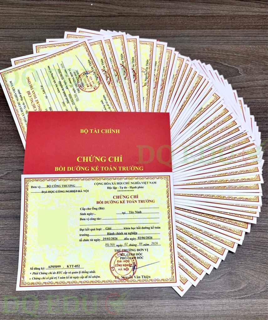 Chứng chỉ - Chứng chỉ Kế toán trưởng đơn vị hành chính sự nghiệp