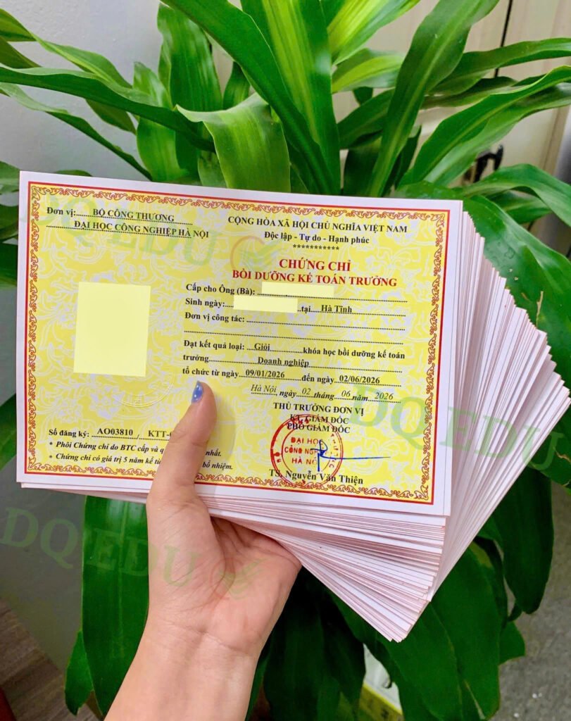 Chứng chỉ - Chứng chỉ Kế toán trưởng doanh nghiệp