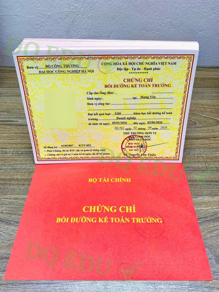 Chứng chỉ - Chứng chỉ Kế toán trưởng doanh nghiệp