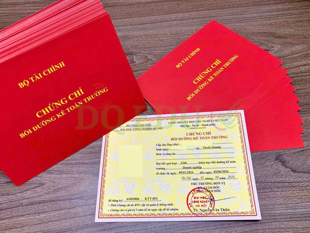 Chứng chỉ - Chứng chỉ Kế toán trưởng doanh nghiệp