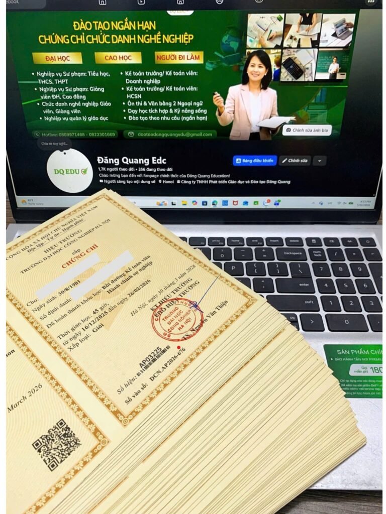 Chứng chỉ - Chứng chỉ Kế toán viên Hành chính sự nghiệp