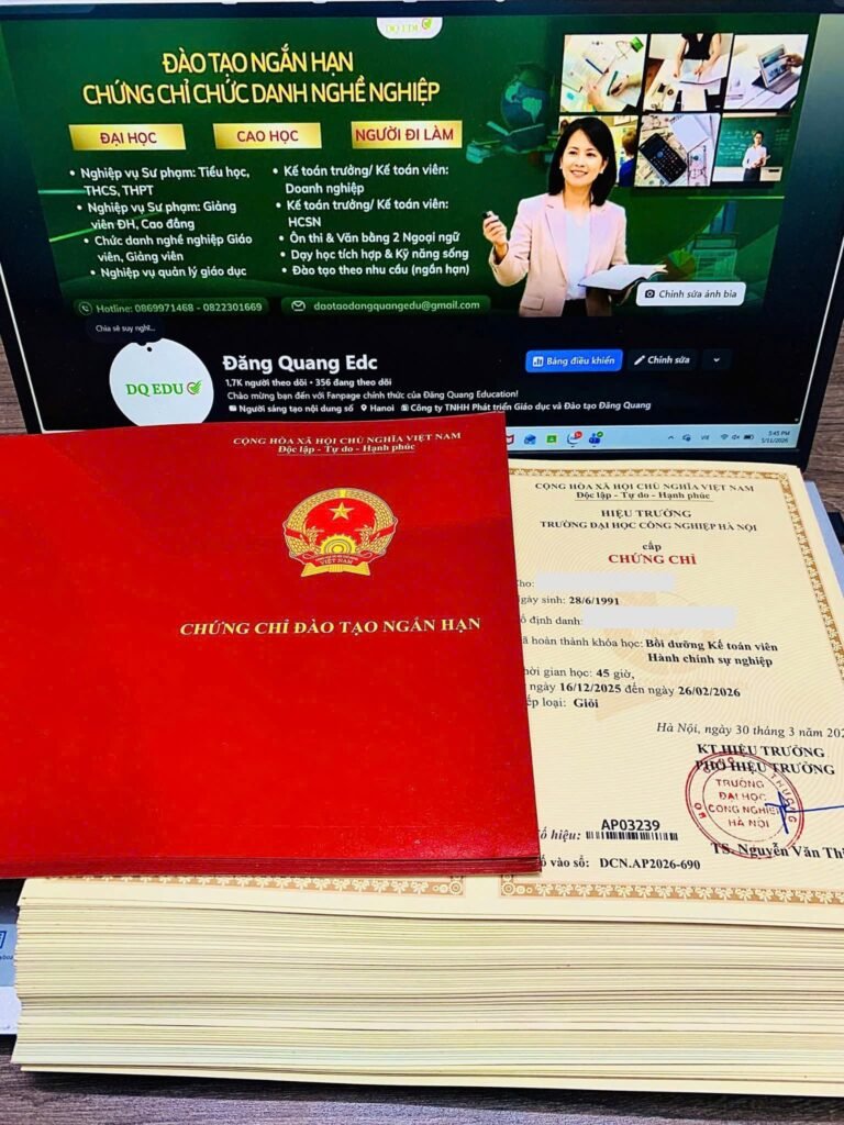 Chứng chỉ - Chứng chỉ Kế toán viên Hành chính sự nghiệp