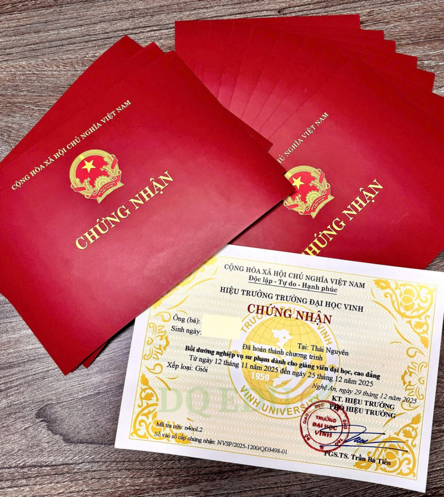 Chứng chỉ - Chứng chỉ bồi dưỡng nghiệp vụ sư phạm cho giảng viên đại học, cao đẳng