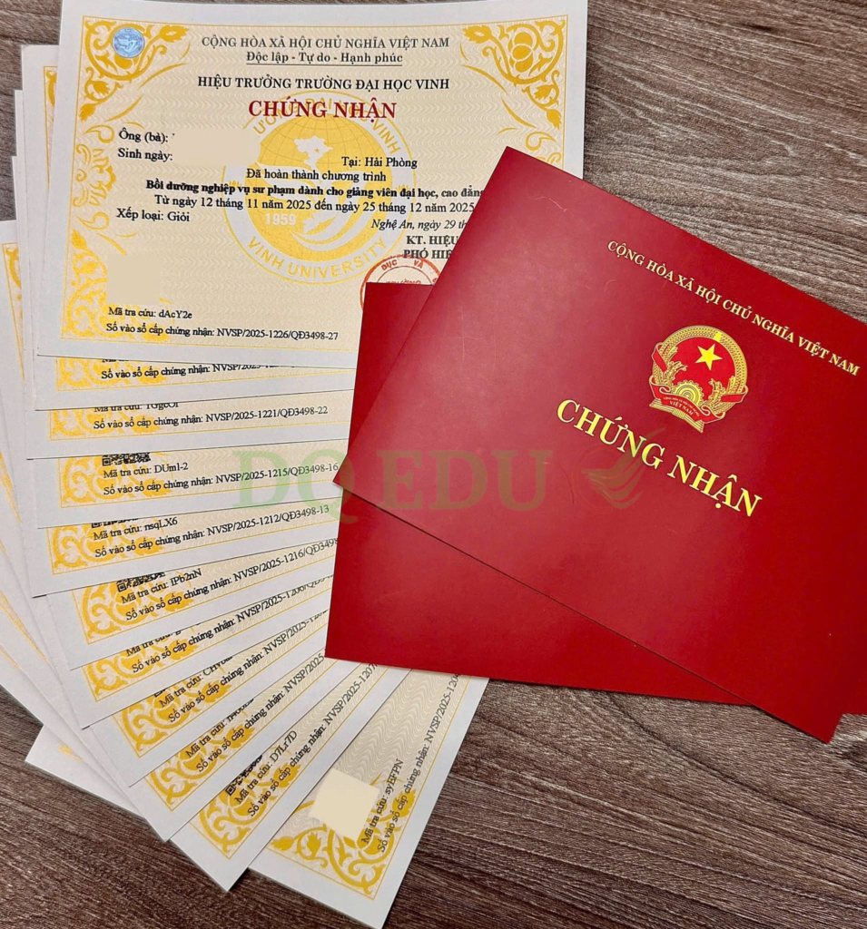 Chứng chỉ - Chứng chỉ bồi dưỡng nghiệp vụ sư phạm cho giảng viên đại học, cao đẳng