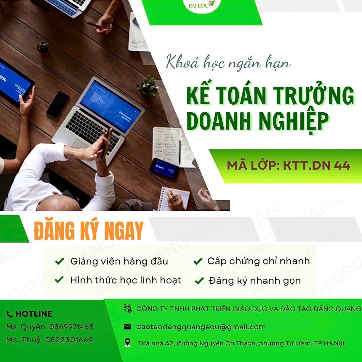 Chứng chỉ Kế toán trưởng doanh nghiệp