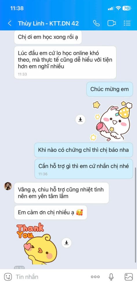 Ảnh phản hồi của học viên