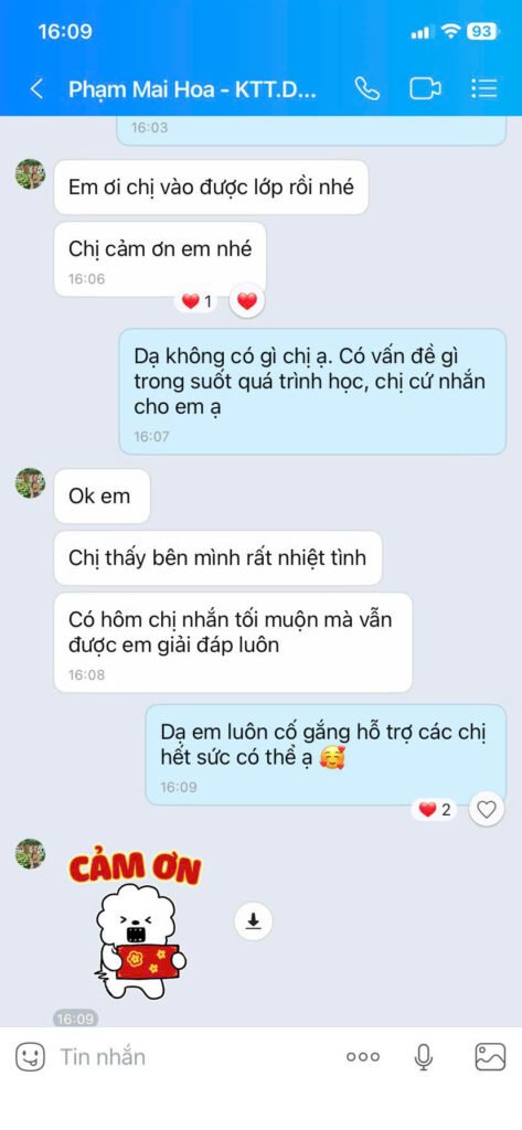 Ảnh phản hồi của học viên